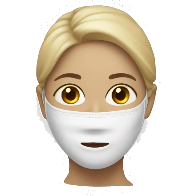 Beige mask in white woman emoji