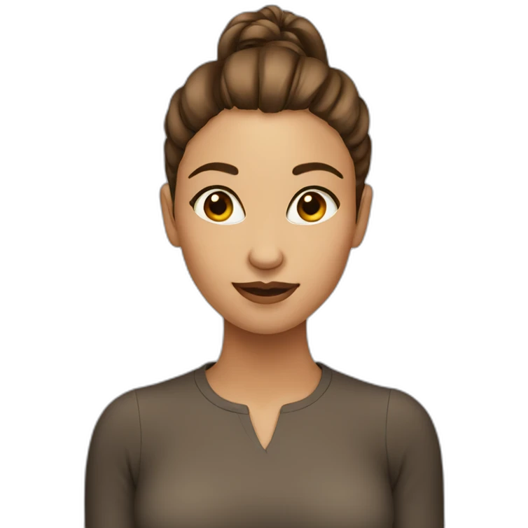 Woman-brown-ponytail-big nose  emoji