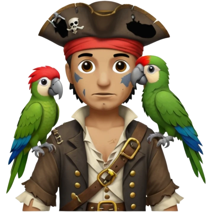 pirate and parrot emoji