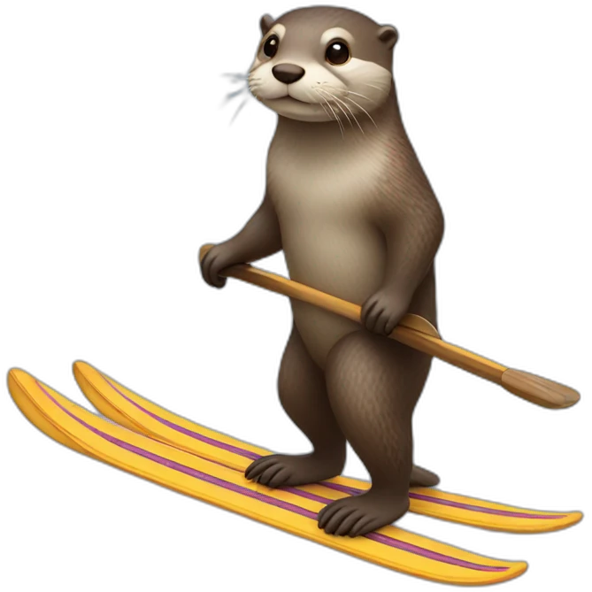 otter standing on skis emoji