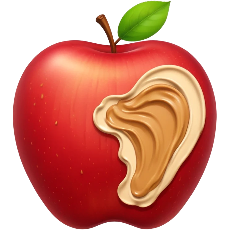 apple with peanutbutter emoji