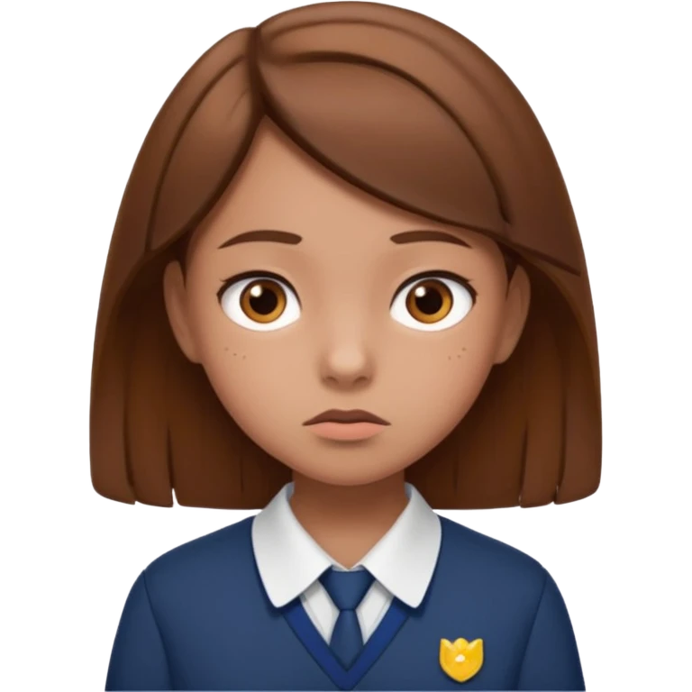 girl in uniform looking bored emoji