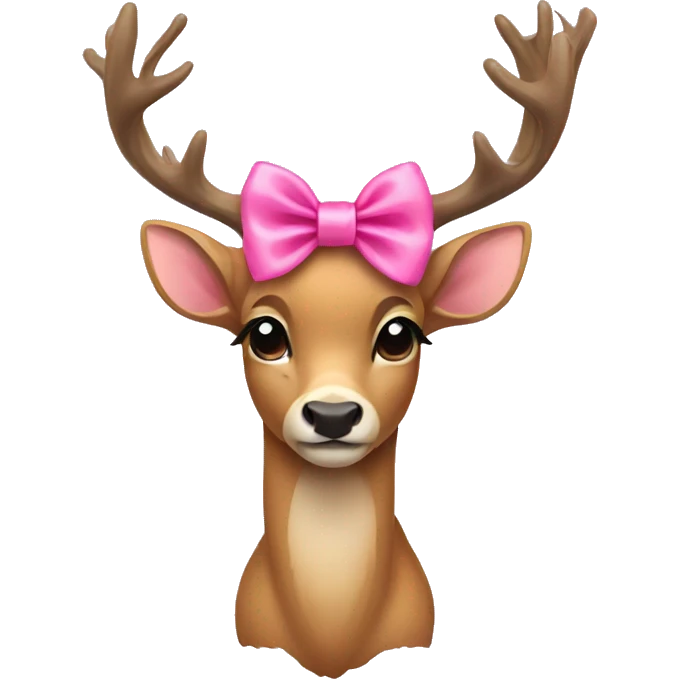 deer with a pink bow emoji