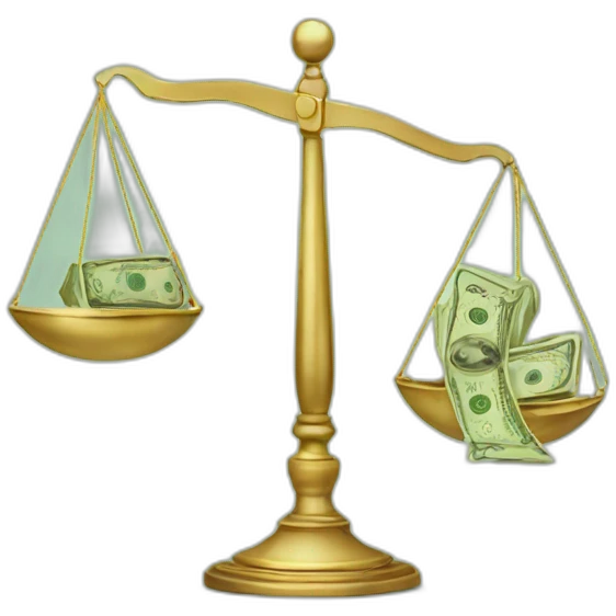 balance and money emoji