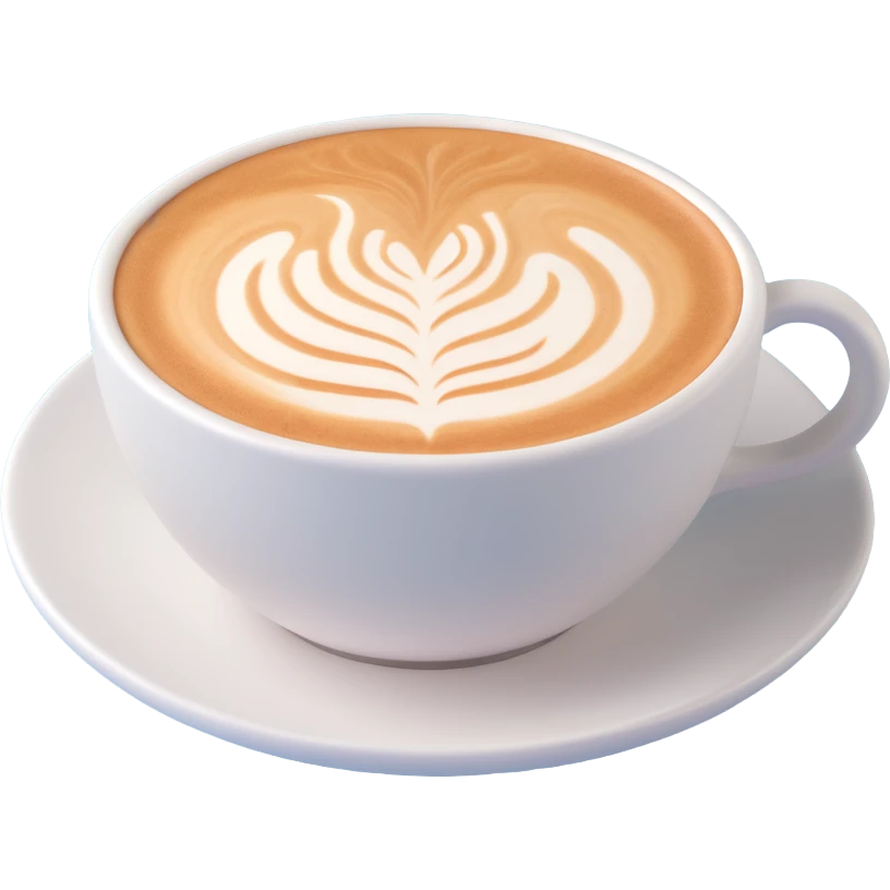 3D style cappuccino cup, realistic foam, ceramic texture, soft lighting emoji