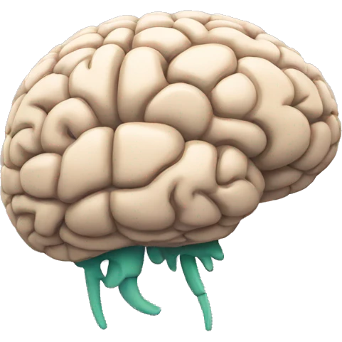 brain with happy face emoji