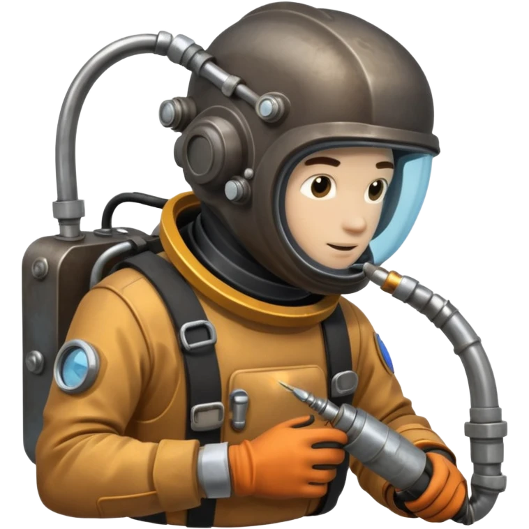 Buceador comercial trabajando, soldando una estructura metalica bajo agua soldandooooo emoji