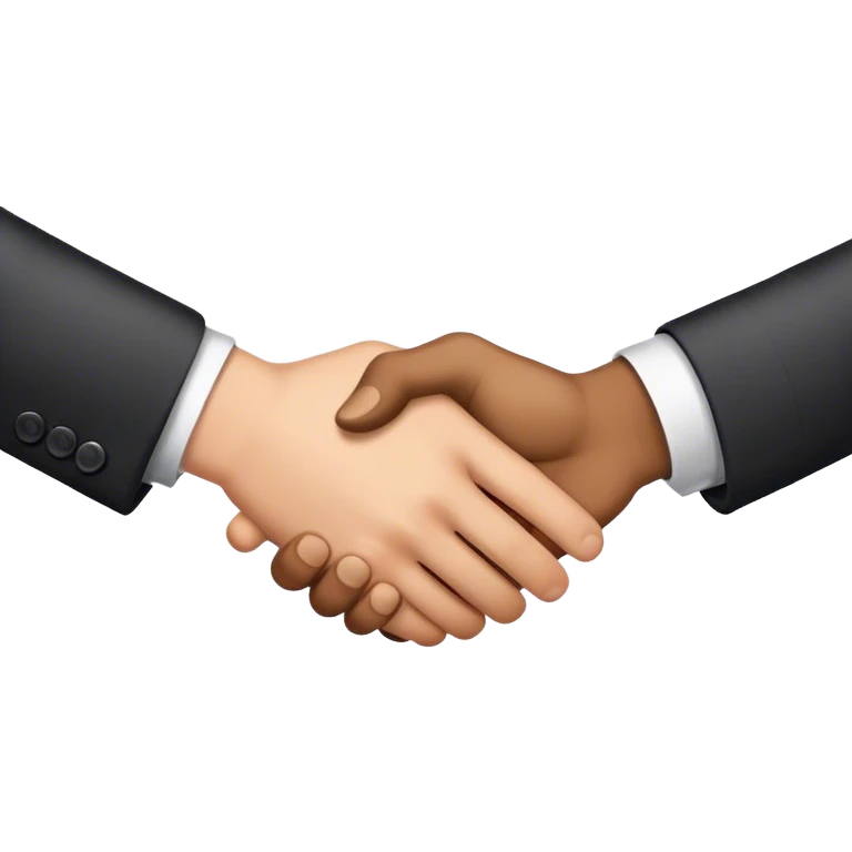 handshake with 3 hands emoji