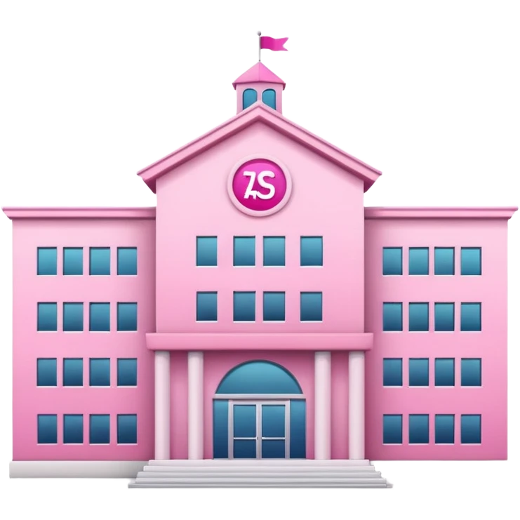 pink school with the word school in big letters emoji