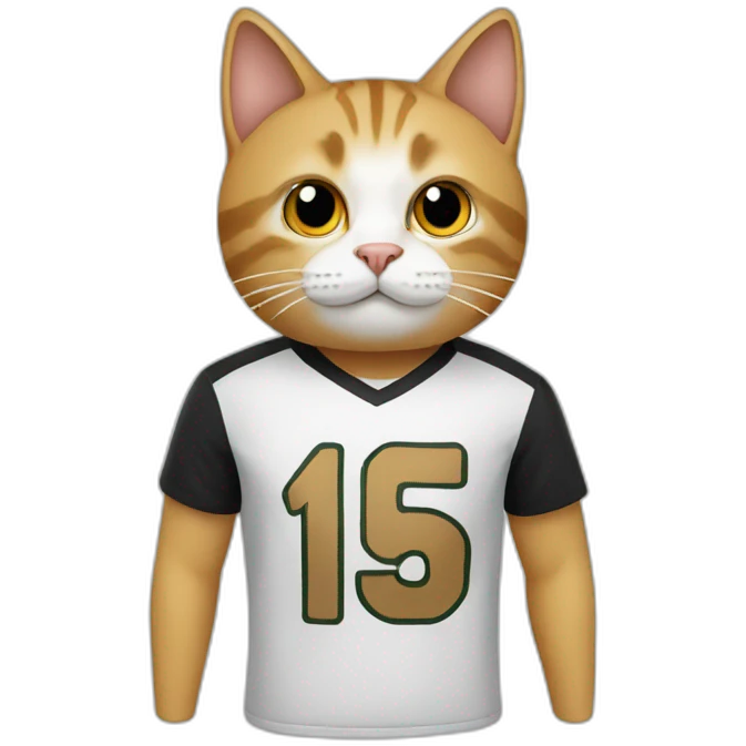 Cat wearing a f.c.b t-shirt emoji