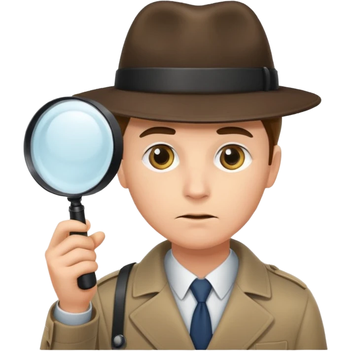 a detective looking at something with magnifying glass emoji