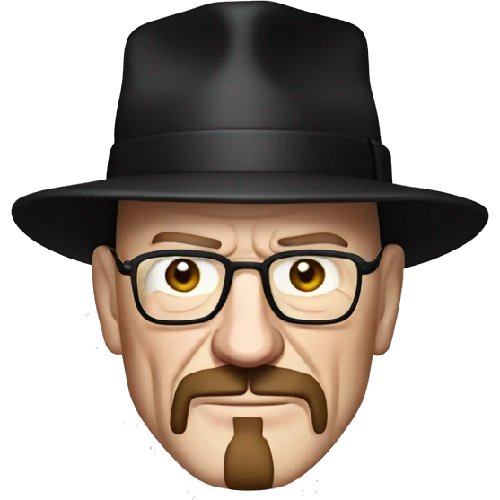 walter white wearing a black hat heisenberg emoji