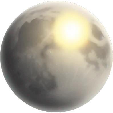 moon with sunlight emoji