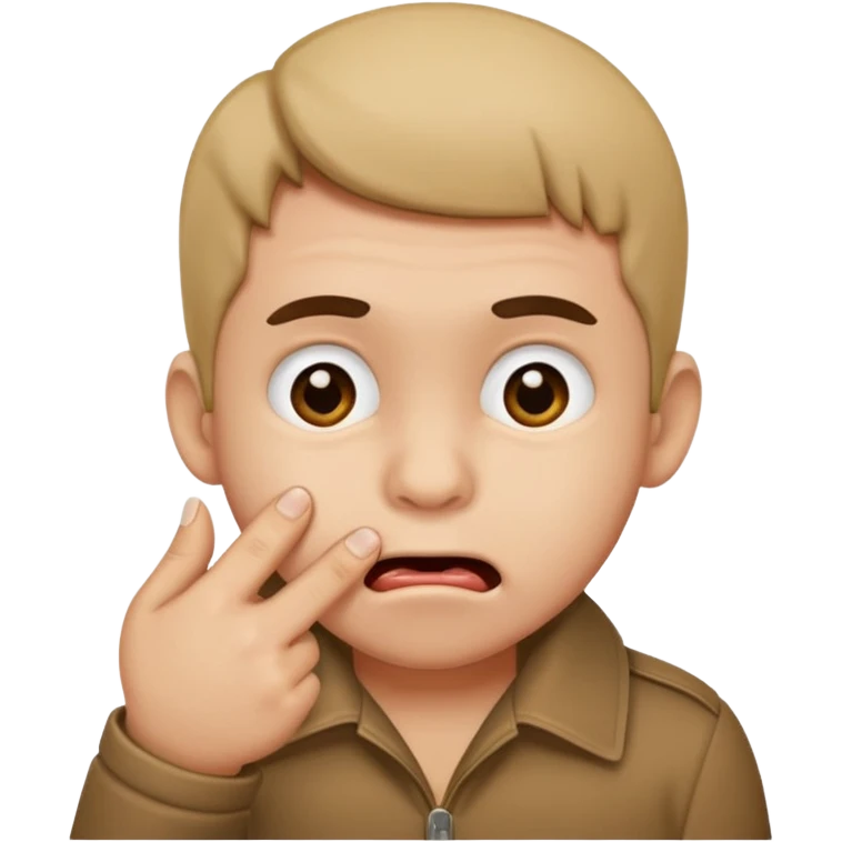 Monito, mordiéndose el dedo emoji