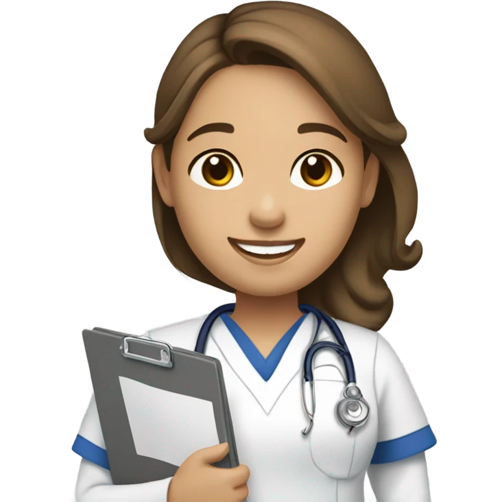 brown hair girl being a medical assistant  emoji