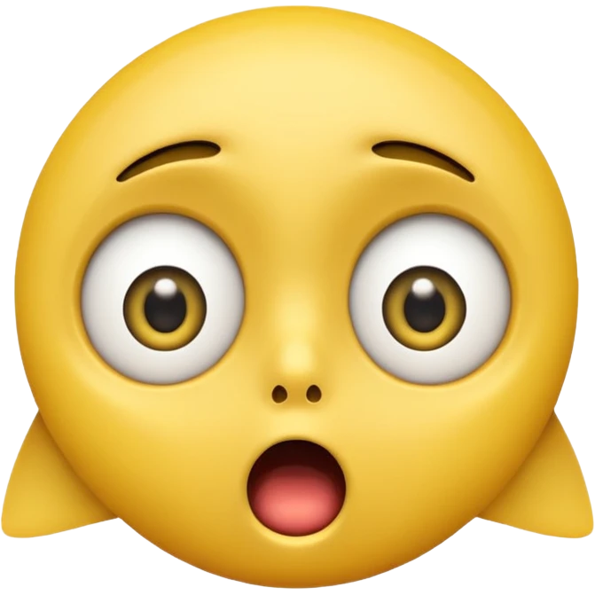 small yellow face with extremely exaggerated surprised expression emoji