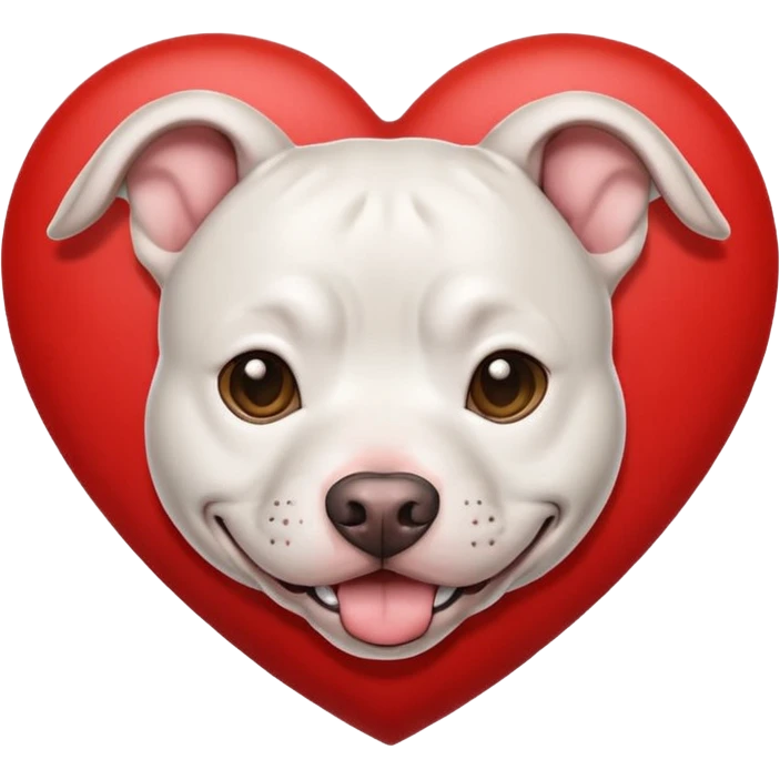 happy pit bull face inside a heart emoji