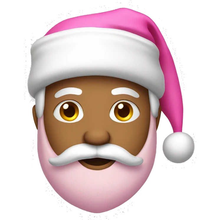 Santa wearing pink emoji