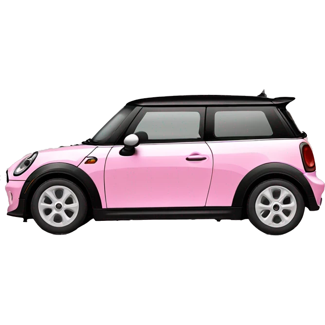 Black white pink mini cooper se emoji