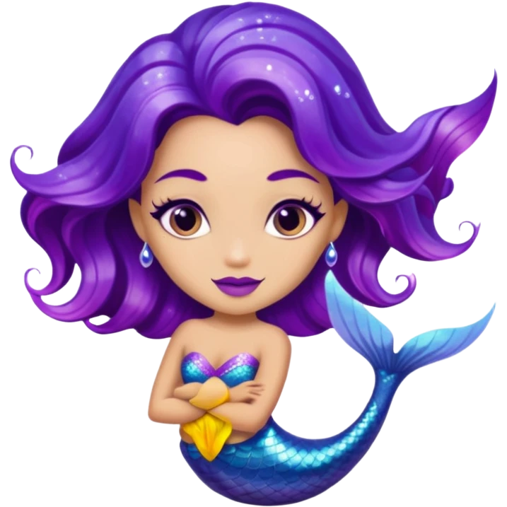 glitter purple mermiad emoji