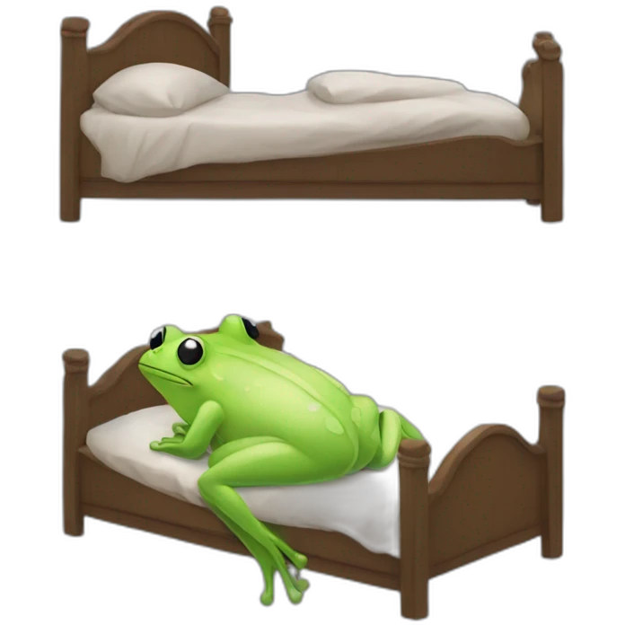 frog sleeping in bed emoji