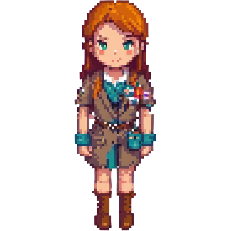 female recruiter, cute, 8-bit pixel art style emoji