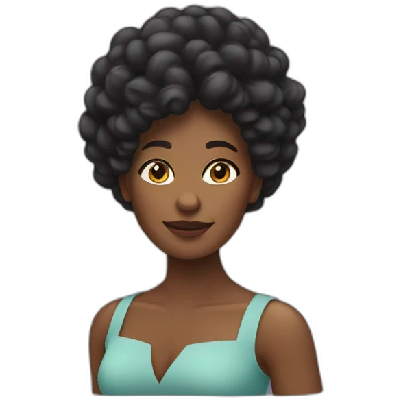 Mujer negra pelo recogido emoji