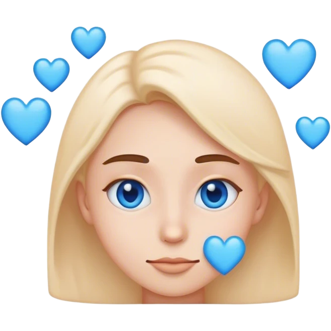emoji face blue hearts instead of eyes emoji
