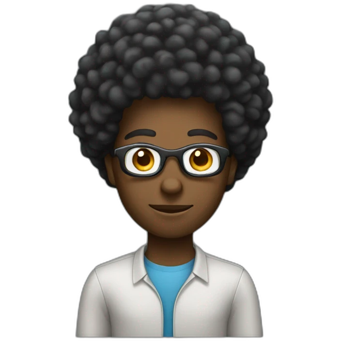 afro hair software developer emoji