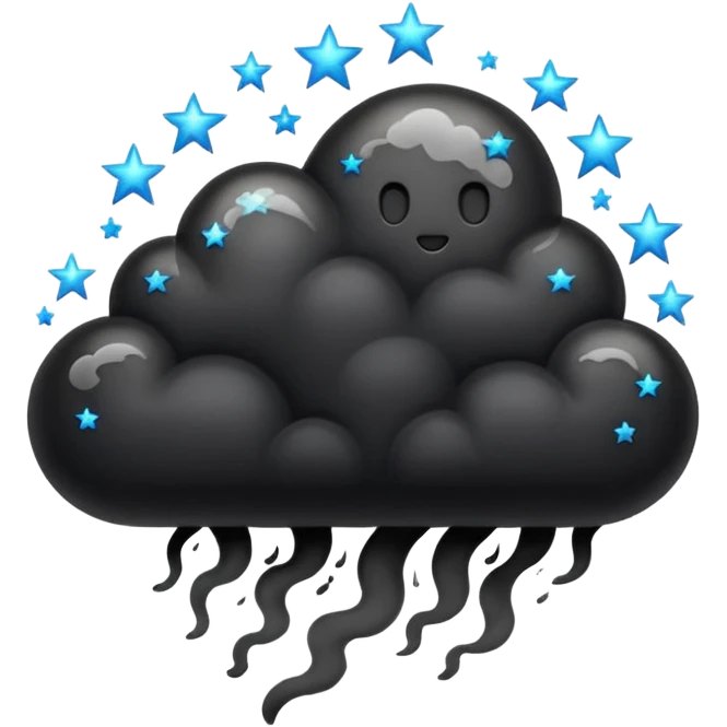 Black cloud with stars emoji