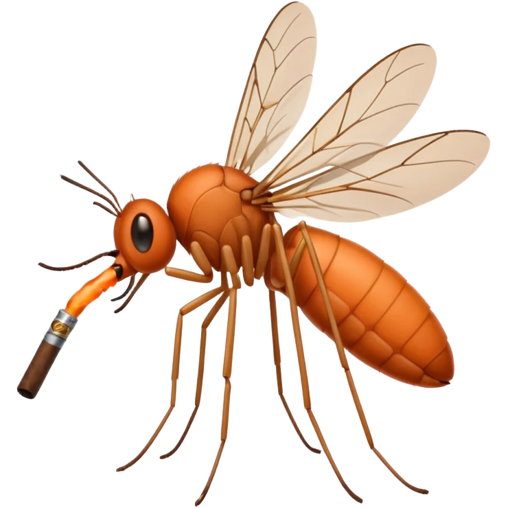 mosquito naranja fumando cigarro  emoji
