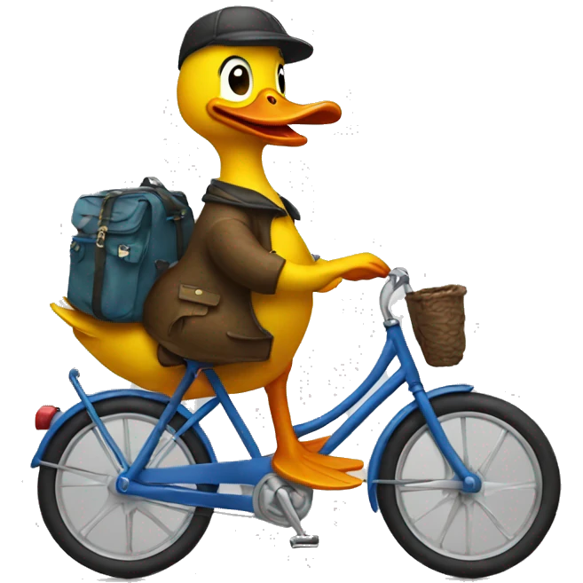 Duck on a bike emoji