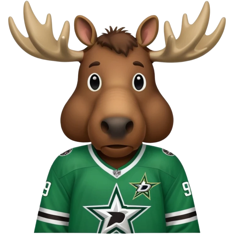 Moose in Dallas stars jersey emoji