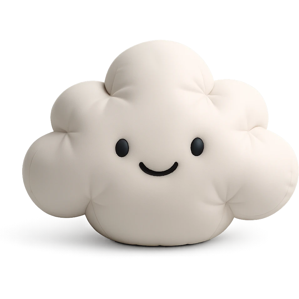 cute rain cloud with soft edges in cushion style emoji