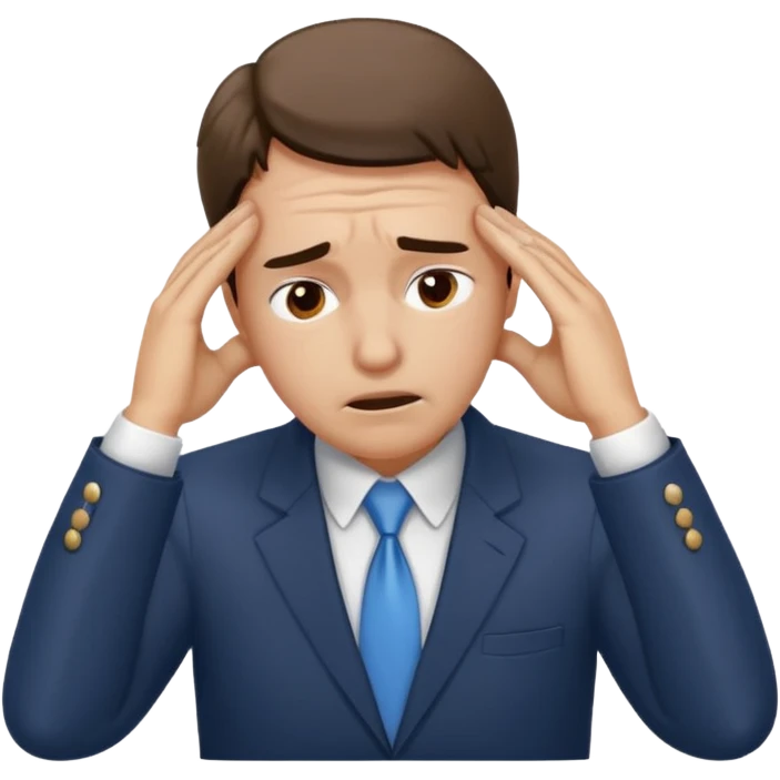overwhelmed stock trader emoji