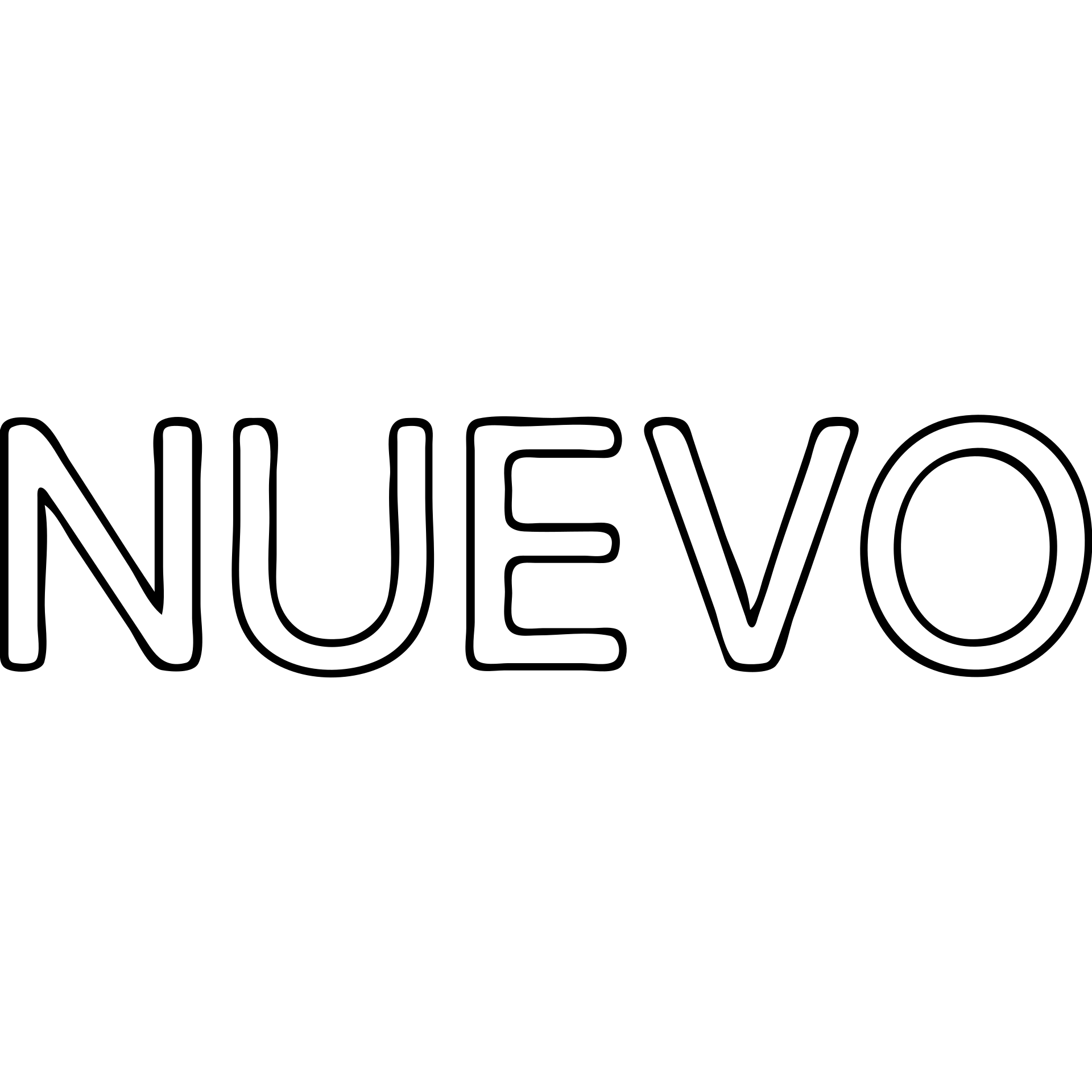 the word 'nuevo' in a minimalist style with clean lines, no decorations, transparent background emoji