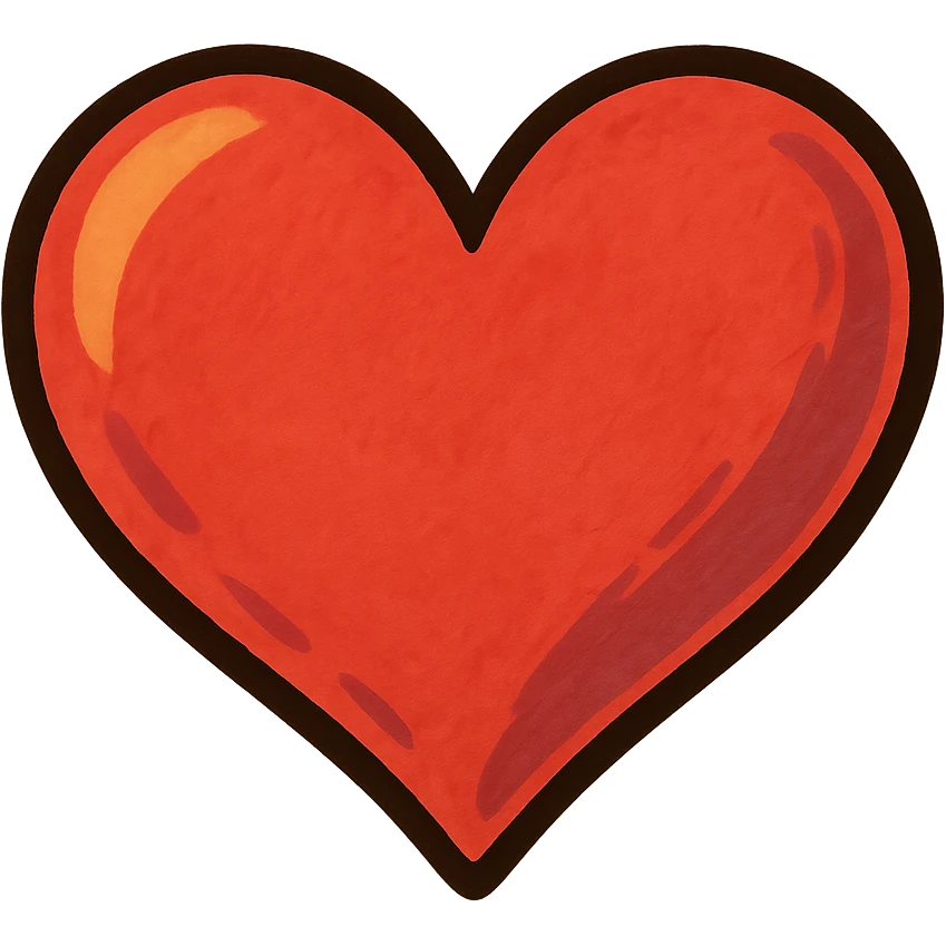 bold ghibli style icon of a heart emoji