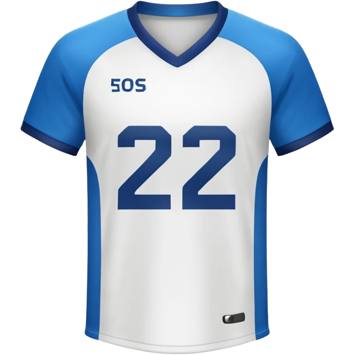 White football jersey at the back with number 22 and my name RONIHO  emoji