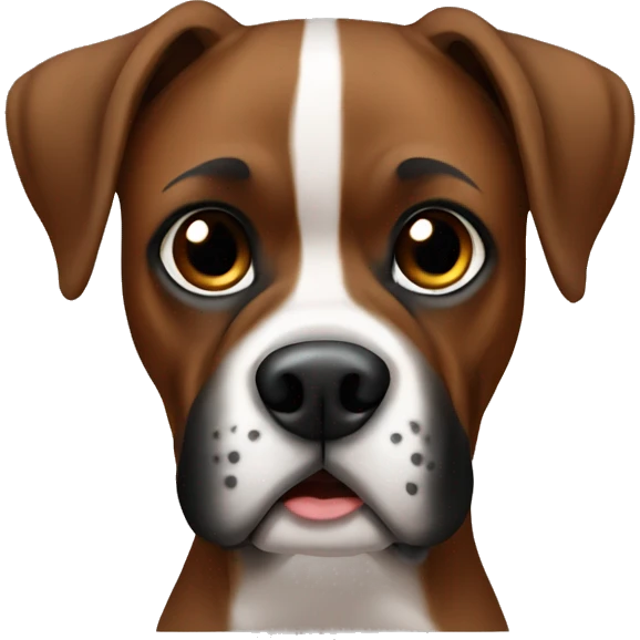 Cute german Boxer in Black and Brown emoji
