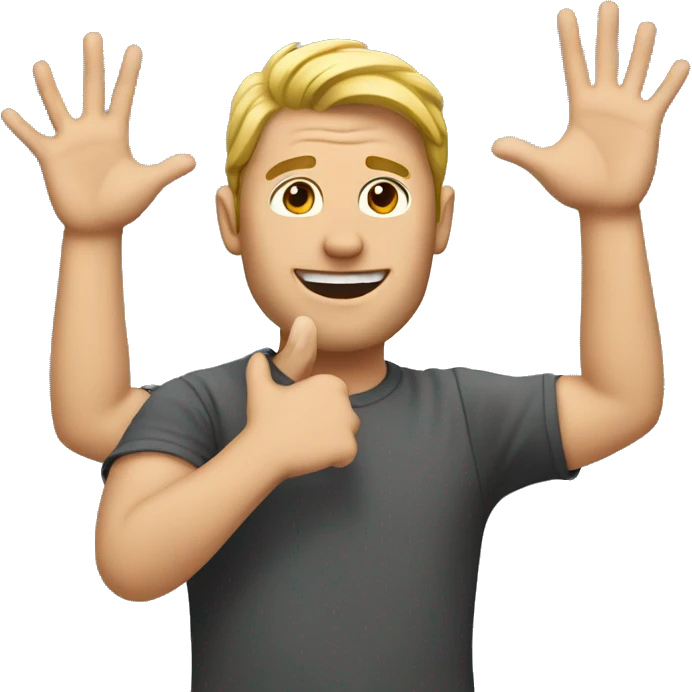 guy with hands up emoji