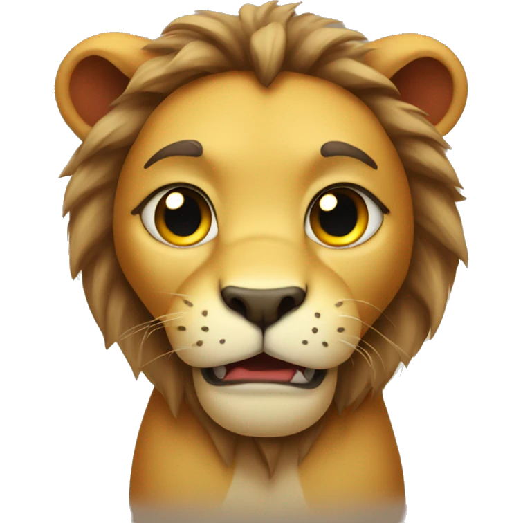 cute shaming lion emoji
