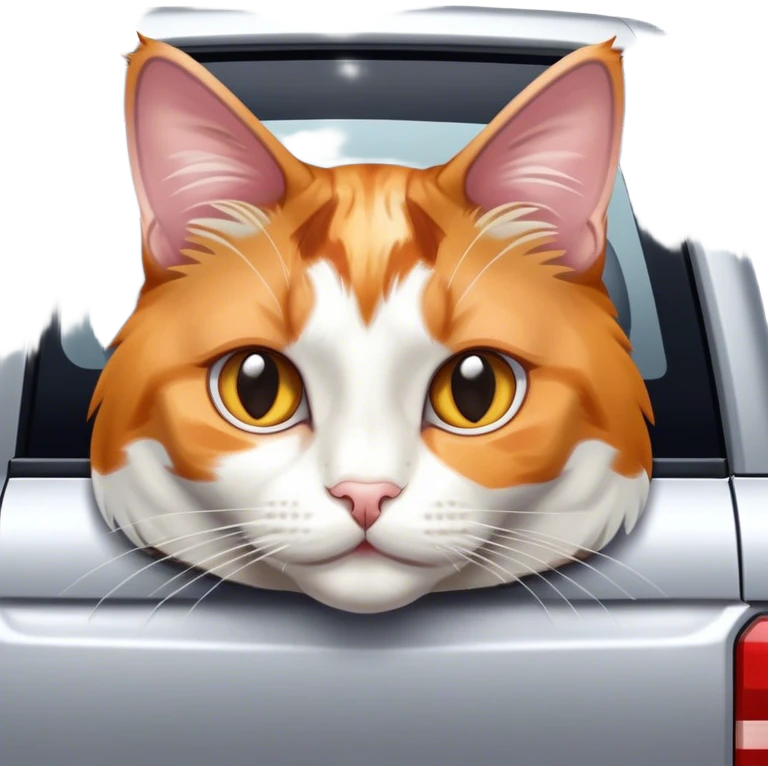 a cat in a silver suv  emoji