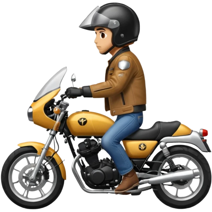 Man riding yamaha rd350 motorcycle emoji