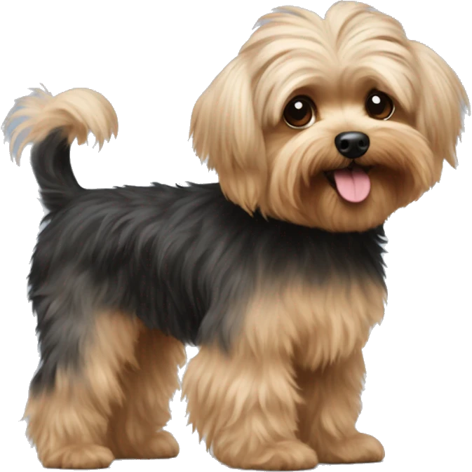 Yorkie poodle mixed dog very fluffy emoji