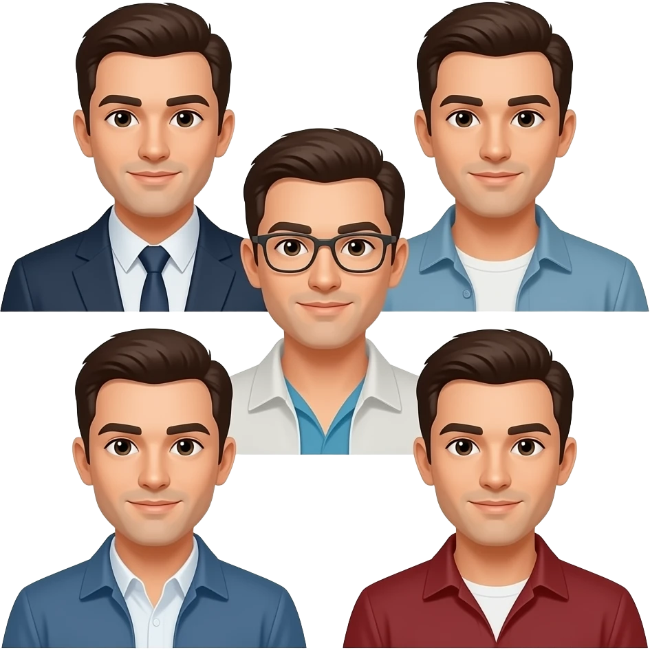 Five men that show exactly five men and they are exactly five with a total of 5 and they are five emoji