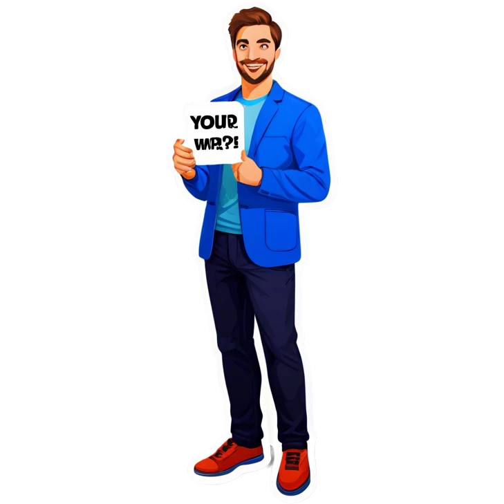Man with a correct answer emoji