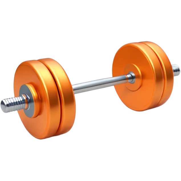 orange barbell cartoon 3d emoji