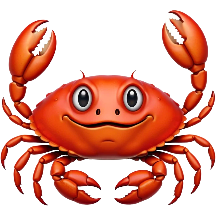 Cinematic Realistic Comical Crab Portrait Emoji, Head tilted dramatically with an exaggeratedly amused expression, featuring a striking, glossy red shell with bold natural textures and a whimsically formed face with wide, expressive eyes full of playful disbelief, rendered with lifelike detail and vibrant coastal hues, high shine, dramatic yet playful, styled with an air of cheeky seaside mischief, soft glowing outline, capturing the essence of a spirited and over‐the‐top crab that looks ready to pinch its way into viral fame! emoji