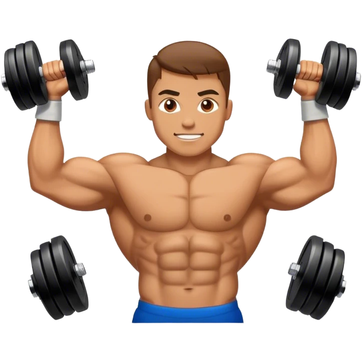 athlete holding dumbbels emoji