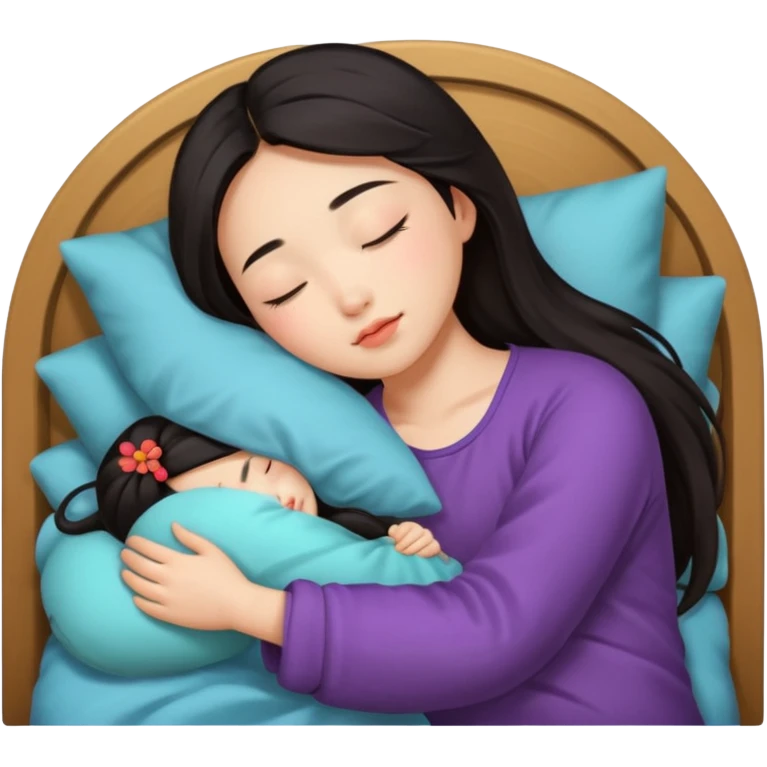 Sleeping Chinese woman cute  emoji